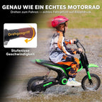 Vaikiškas elektrinis motociklas, 8–12 metų vaikams, iki 65 kg, žalias