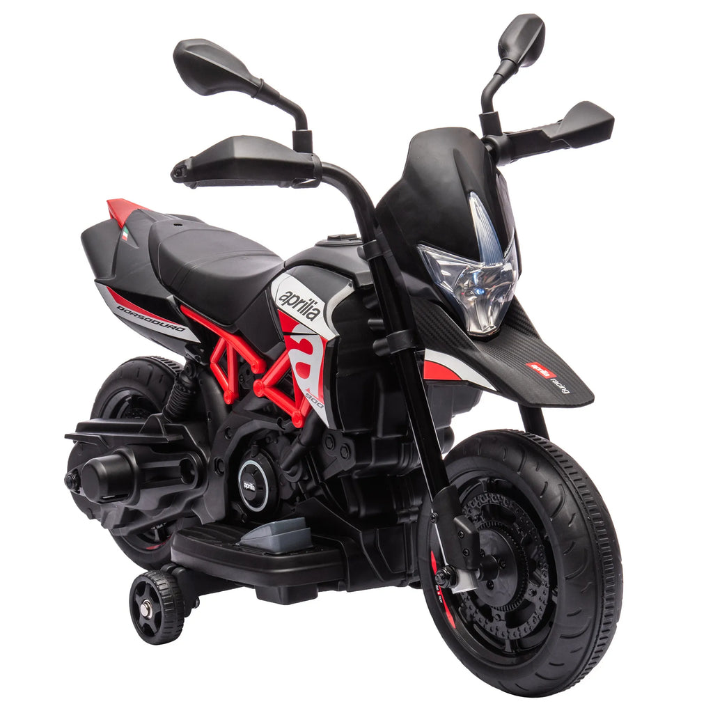 Vaikiškas elektrinis motociklas APRILIA, 6 V, 25 W, nuimami atraminiai ratukai