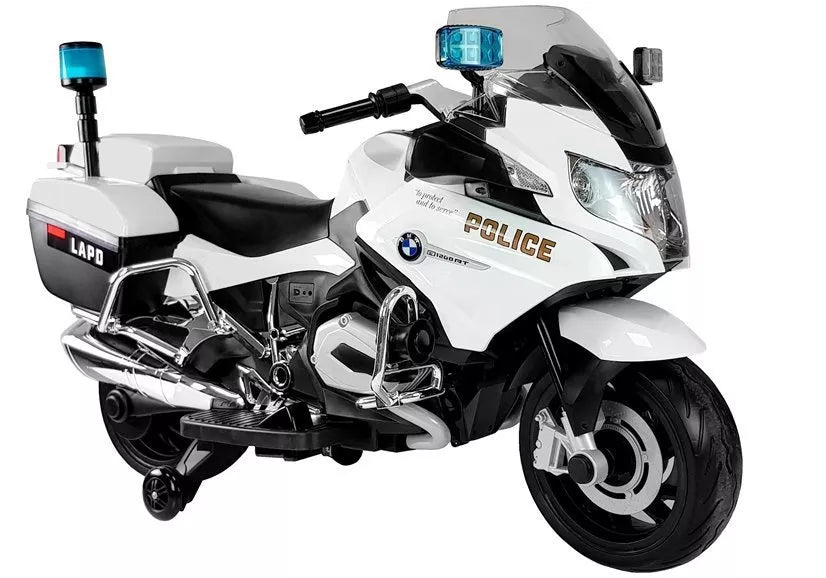 Vaikiškas elektrinis motociklas BMW, 12 V, 1 × 45 W, baltas