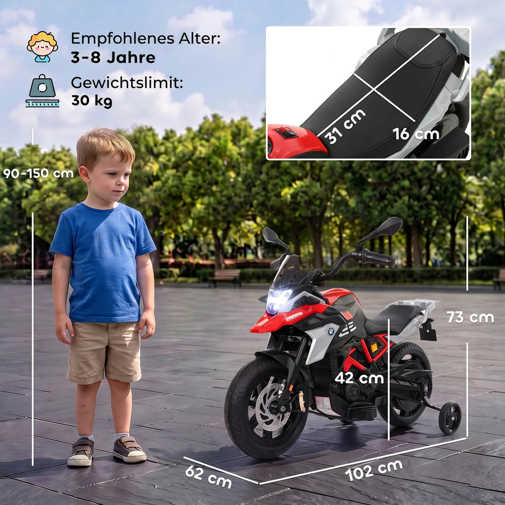 Vaikiškas elektrinis motociklas BMW, 12 V, 35 W, iki 6 km/h