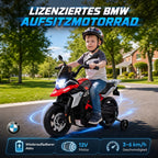 Vaikiškas elektrinis motociklas BMW, 12 V, 35 W, iki 6 km/h