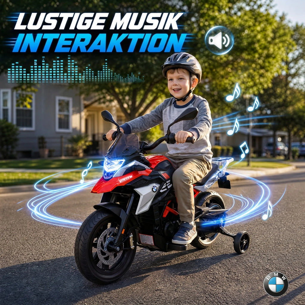 Vaikiškas elektrinis motociklas BMW, 12 V, 35 W, iki 6 km/h