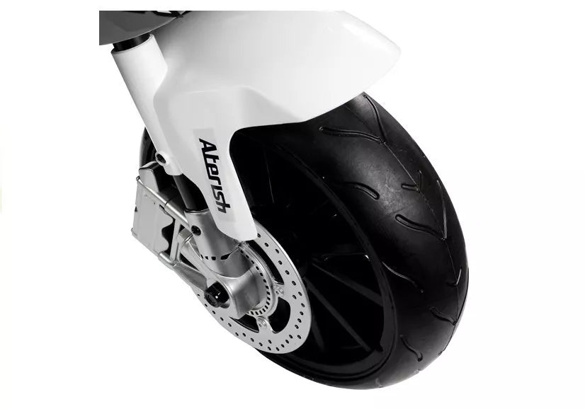 Vaikiškas elektrinis motociklas BMW S1000RR, 12 V, 3–6 km/h, baltas