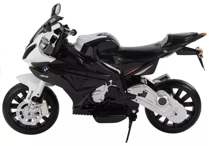 Vaikiškas elektrinis motociklas BMW S1000RR, 12 V, 3–6 km/h, baltas