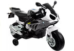 Vaikiškas elektrinis motociklas BMW S1000RR, 12 V, 3–6 km/h, baltas