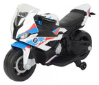 Vaikiškas elektrinis motociklas BMW S1000RR, 12 V, baltas