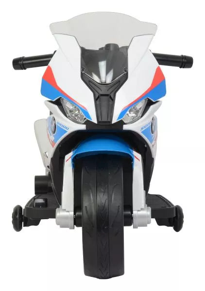 Vaikiškas elektrinis motociklas BMW S1000RR, 12 V, baltas
