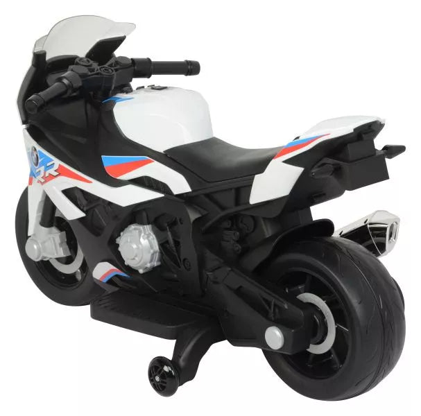 Vaikiškas elektrinis motociklas BMW S1000RR, 12 V, baltas