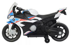 Vaikiškas elektrinis motociklas BMW S1000RR, 12 V, baltas