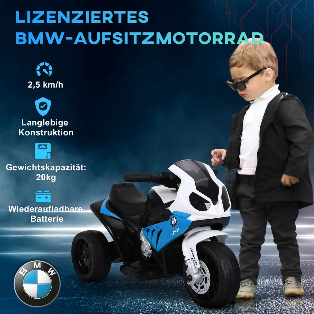 Vaikiškas elektrinis motociklas BMW S1000RR 6V, 18–36 mėn. vaikams, mėlynas