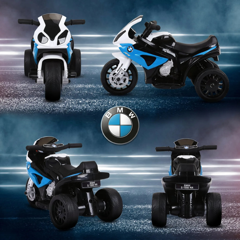 Vaikiškas elektrinis motociklas BMW S1000RR 6V, 18–36 mėn. vaikams, mėlynas