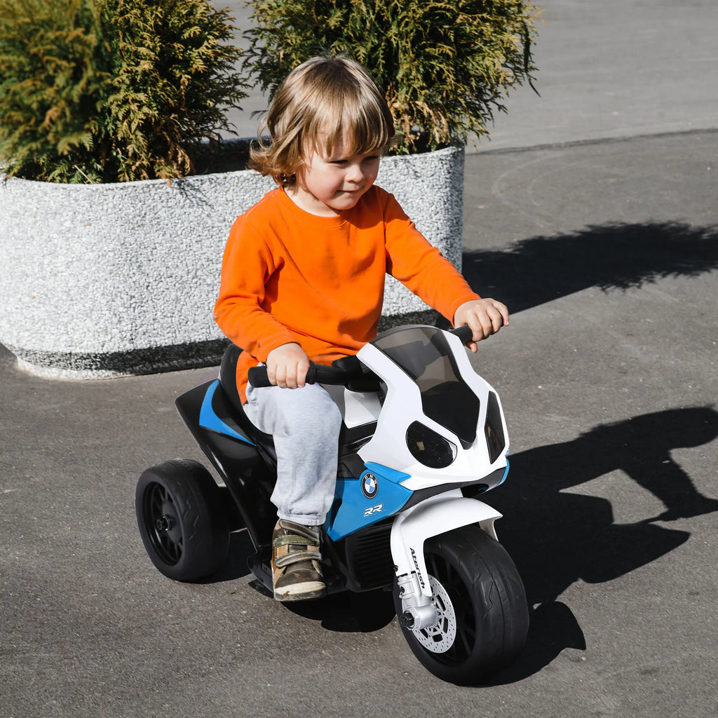 Vaikiškas elektrinis motociklas BMW S1000RR 6V, 18–36 mėn. vaikams, mėlynas
