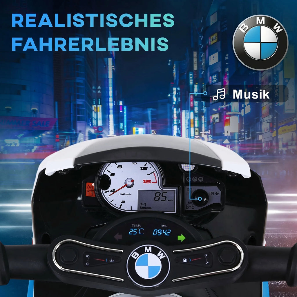 Vaikiškas elektrinis motociklas BMW S1000RR 6V, 18–36 mėn. vaikams, mėlynas