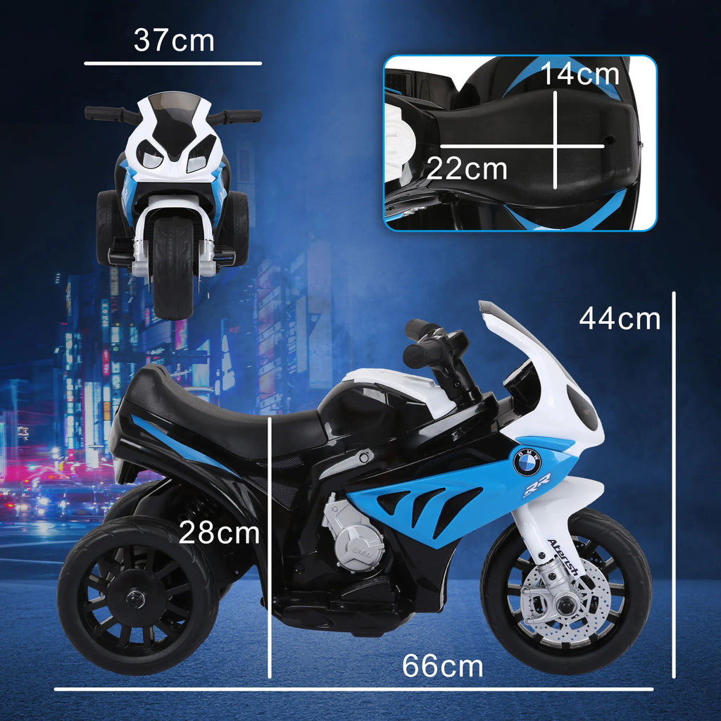 Vaikiškas elektrinis motociklas BMW S1000RR 6V, 18–36 mėn. vaikams, mėlynas