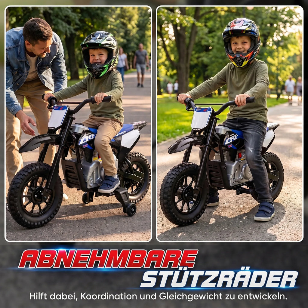 Vaikiškas elektrinis motociklas Honda CRF 450R, 12 V, 35 W, su galine pakaba