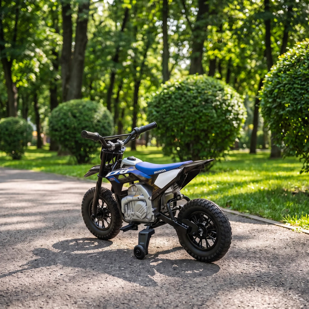 Vaikiškas elektrinis motociklas Honda CRF 450R, 12 V, 35 W, su galine pakaba