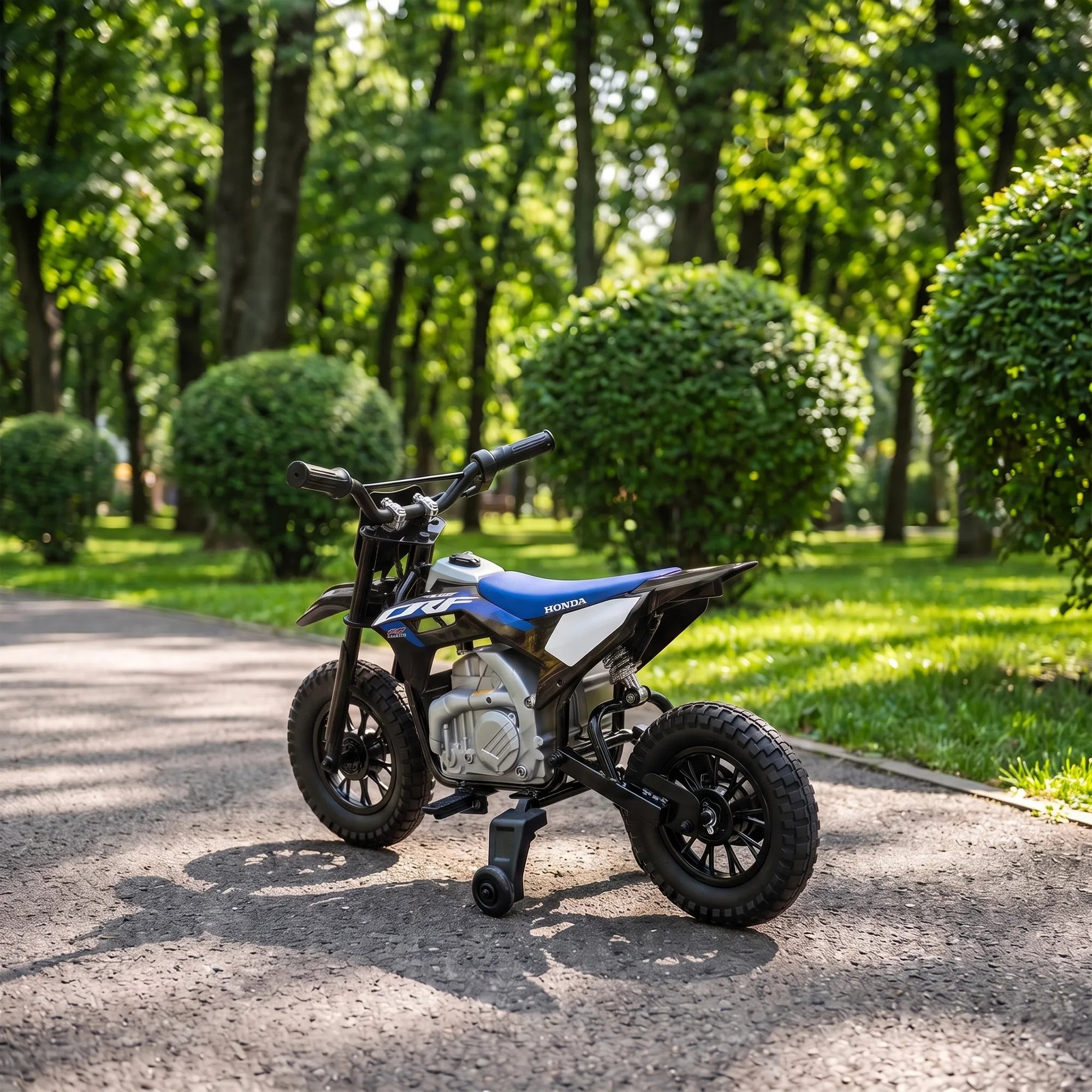 Vaikiškas elektrinis motociklas Honda CRF 450R, 12 V, 35 W, su galine pakaba