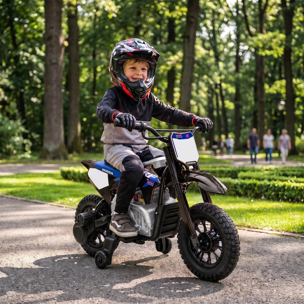 Vaikiškas elektrinis motociklas Honda CRF 450R, 12 V, 35 W, su galine pakaba