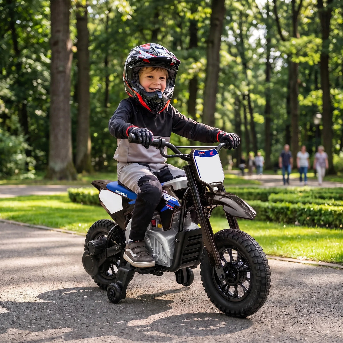 Vaikiškas elektrinis motociklas Honda CRF 450R, 12 V, 35 W, su galine pakaba