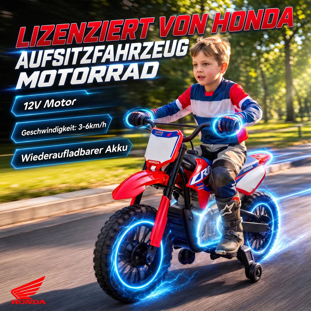 Vaikiškas elektrinis motociklas HONDA CRF 450R, 12 V, 35 W, su galine pakaba