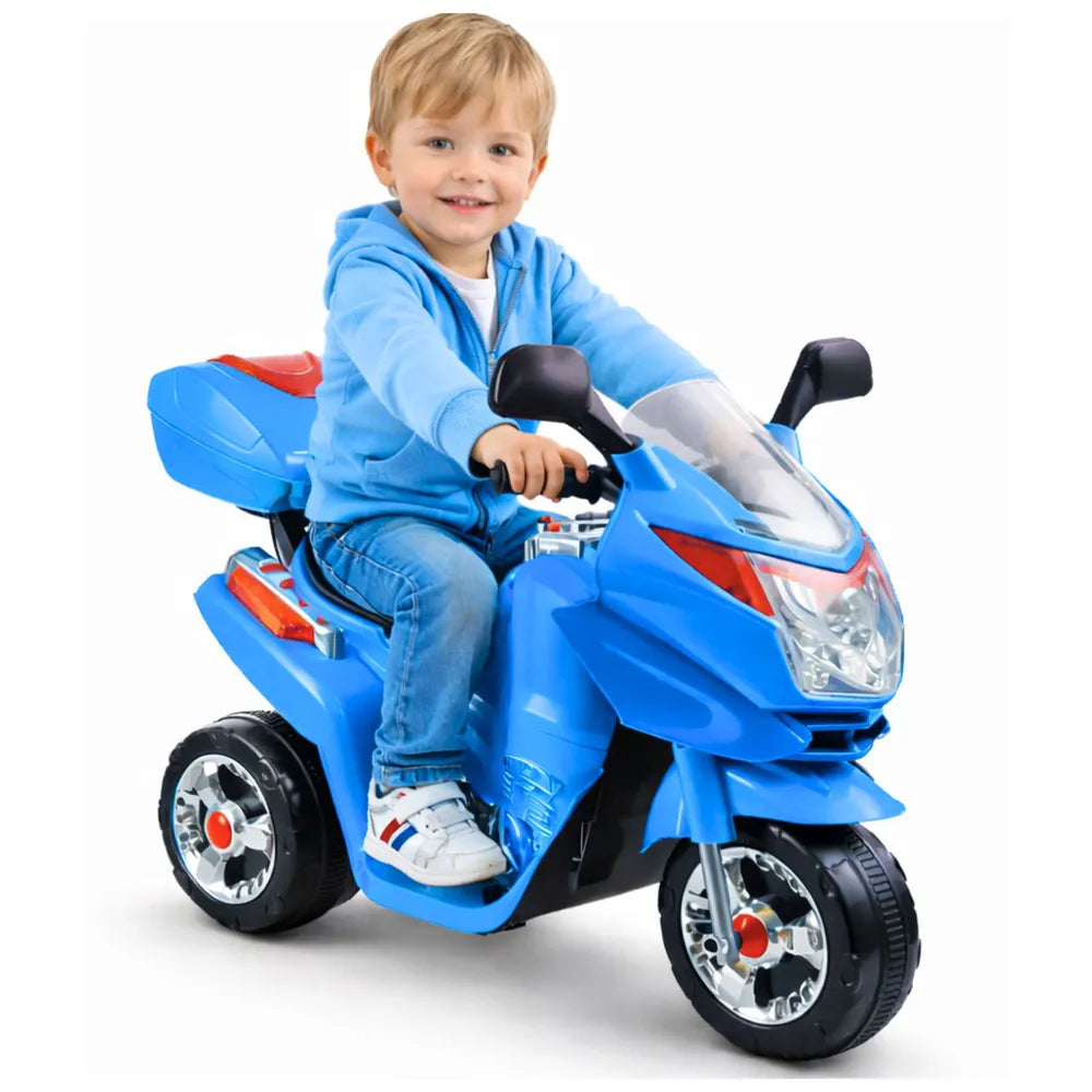 Vaikiškas elektrinis motociklas Leantoys, 6 V, su muzikos funkcija, mėlynas