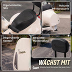 Vaikiško motociklo sėdynės, korpuso ir atlošo detalių rinkinys