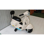 Vaikiškas elektrinis motociklas „Mini Vespa GTS“, 6 V, 2,5 km/h, baltas