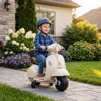 Vaikiškas elektrinis motociklas „Mini Vespa GTS“, 6 V, 2,5 km/h, baltas