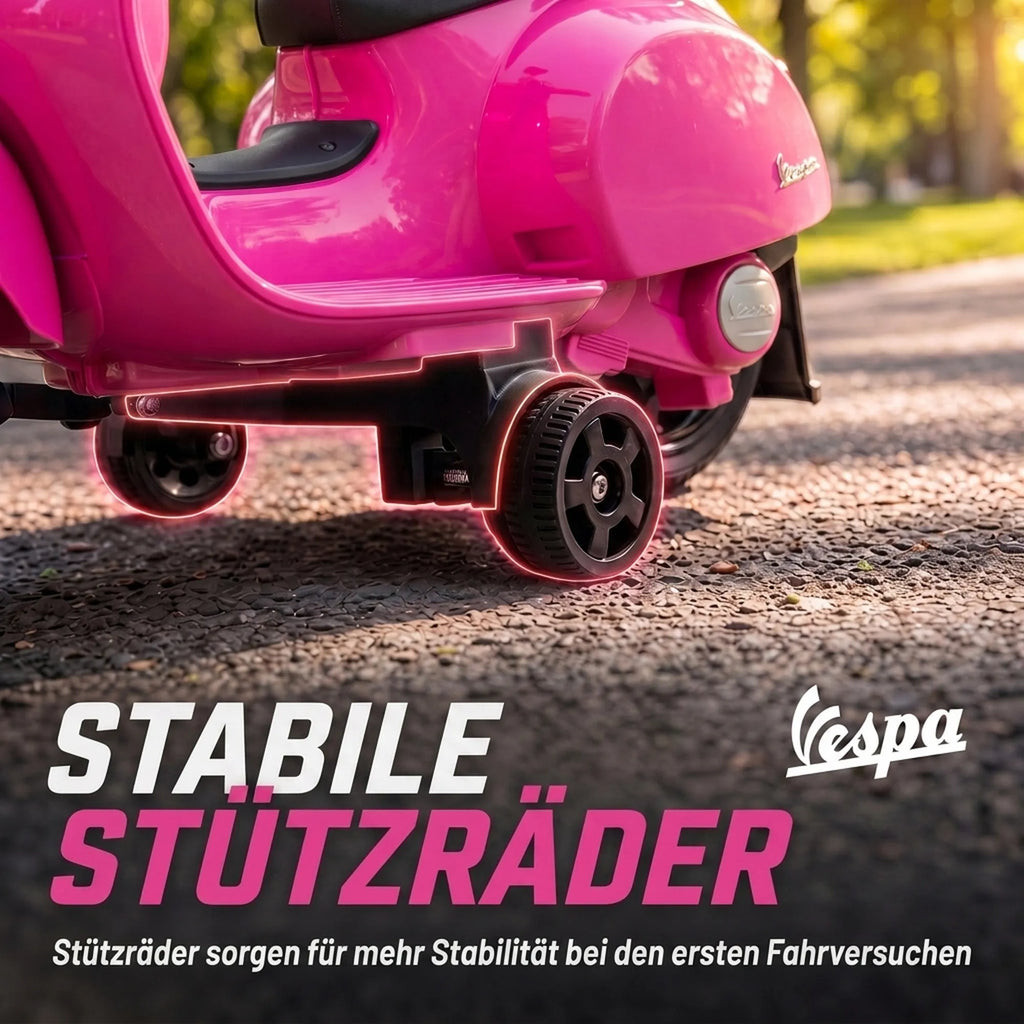 Vaikiškas elektrinis motociklas Vespa GTS, 6 V, ličio akumuliatorius, 1,5–3 metų vaikams