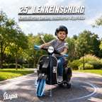 Vaikiškas elektrinis motociklas „Vespa PX150“, 12 V, 2 × 35 W, juodas