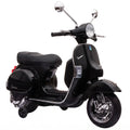 Vaikiškas elektrinis motociklas „Vespa PX150“, 12 V, 2 × 35 W, juodas