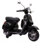 Vaikiškas elektrinis motociklas „Vespa PX150“, 12 V, 2 × 35 W, juodas