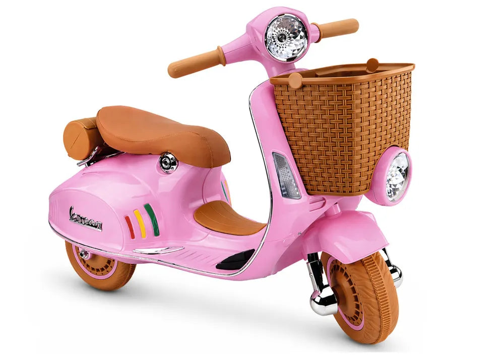 Vaikiškas elektrinis motociklas Vespa XW-03, 12 V, 2 × 35 W, rožinis