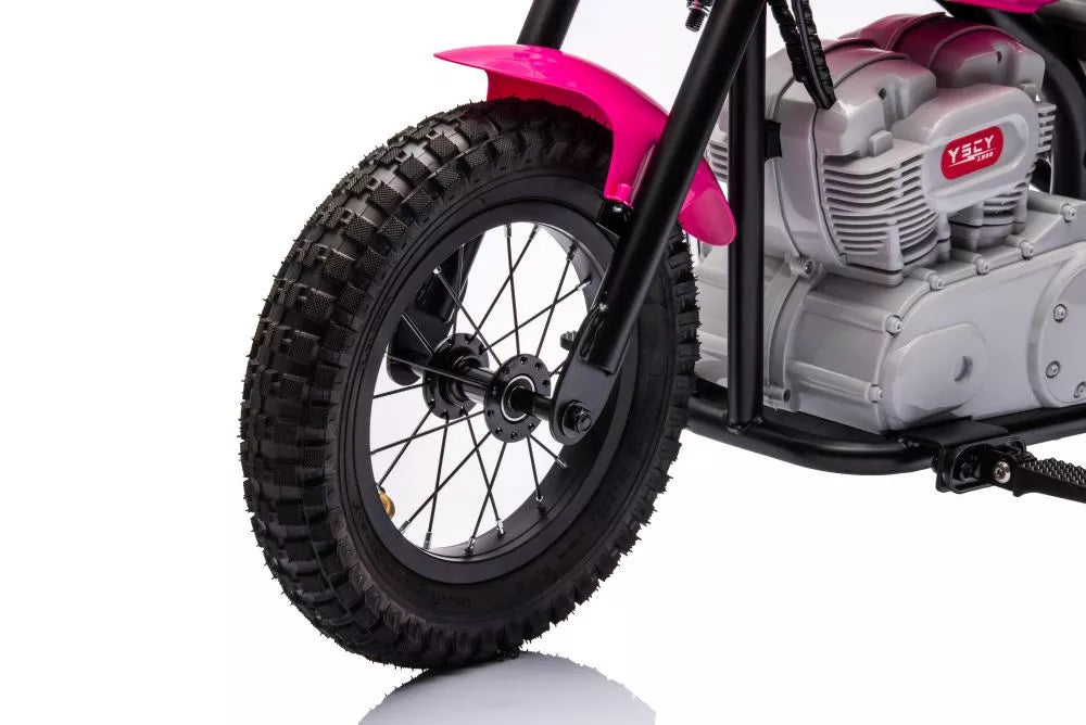 Vaikiškas elektrinis motociklas YURI, 36V, rožinis