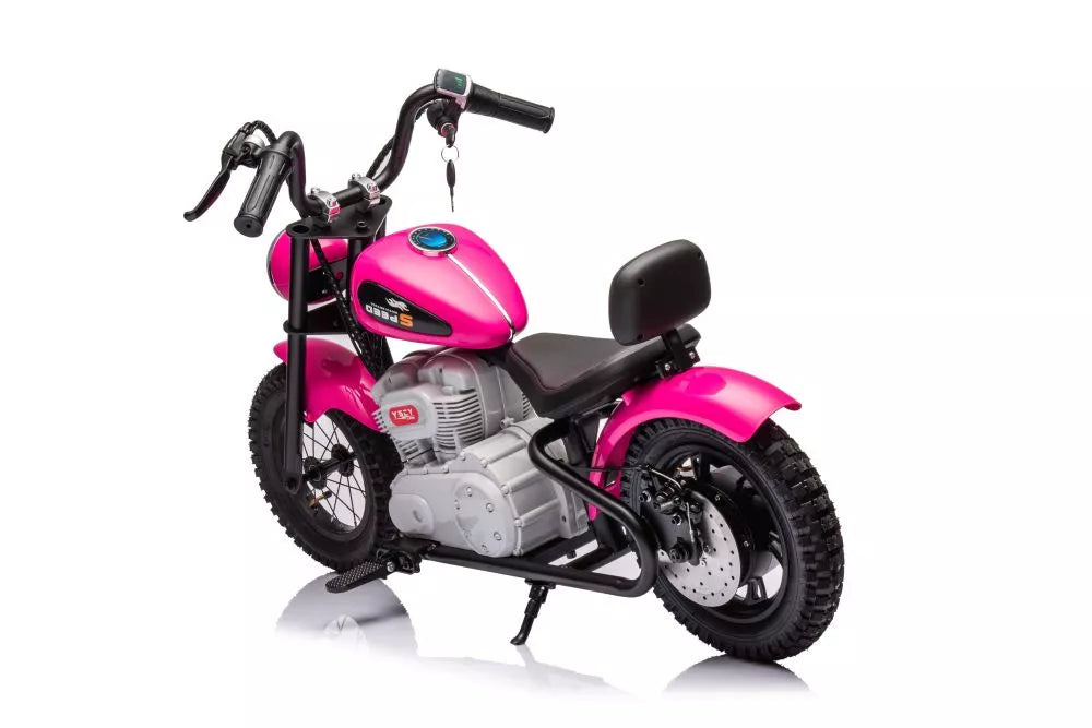 Vaikiškas elektrinis motociklas YURI, 36V, rožinis