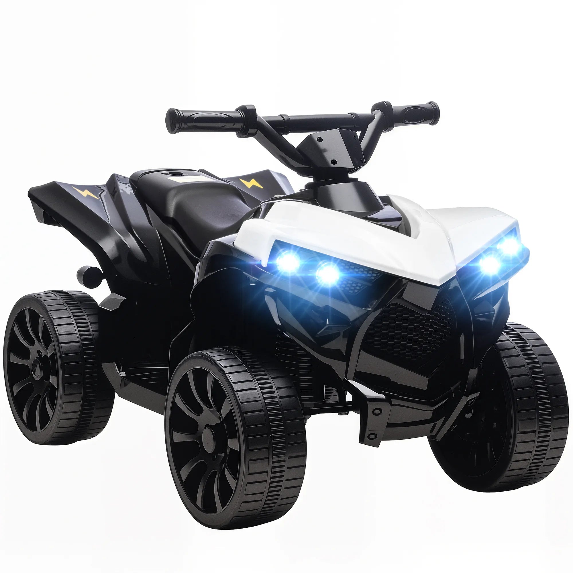 Vaikiškas elektrokvadratas 6V su LED žibintais baltas