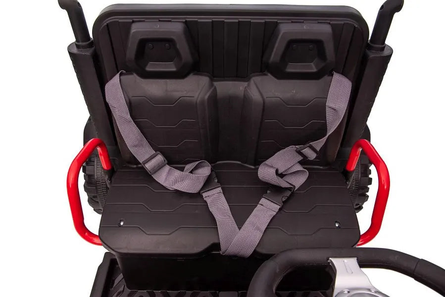 Vaikiškas elektromobilis, 12 V, 4x45 W, minkšta eko-odos sėdynė, EVA ratai, raudonas