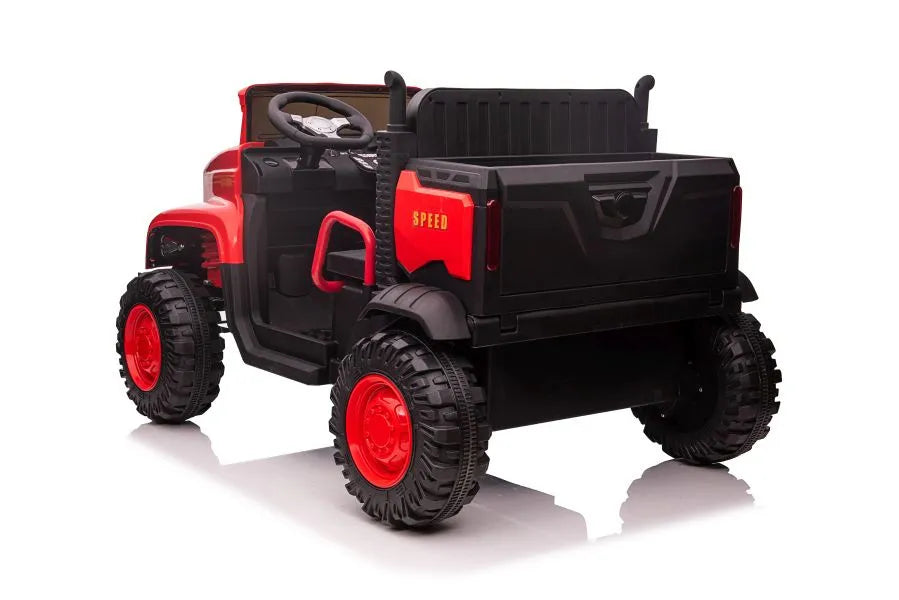 Vaikiškas elektromobilis, 12 V, 4x45 W, minkšta eko-odos sėdynė, EVA ratai, raudonas
