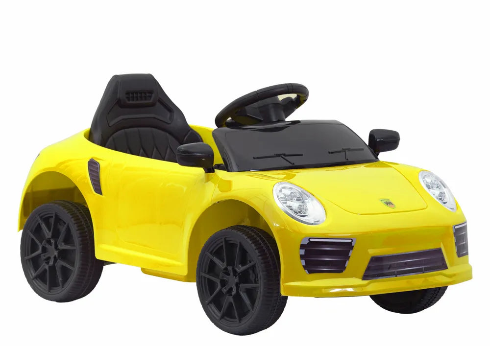 Vaikiškas elektromobilis, 12 V, su nuotolinio valdymo pultu, geltonas