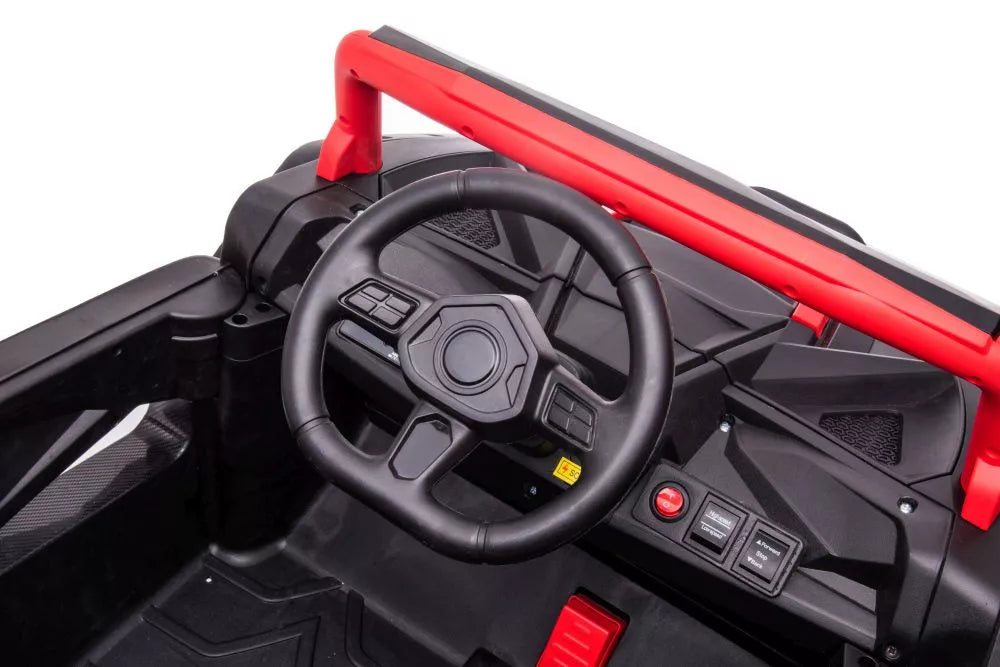 Vaikiškas elektromobilis, 12V, 4x45W, 3 pavaros, raudonas