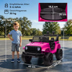 Matmenų schema centimetrais: elektromobilio ilgis 100 cm, aukštis 72 cm