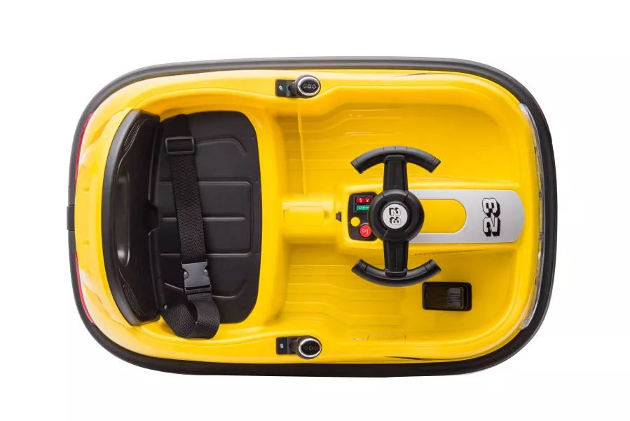 Vaikiškas elektromobilis, 2 × 6 V, 2 × 45 W, geltonas