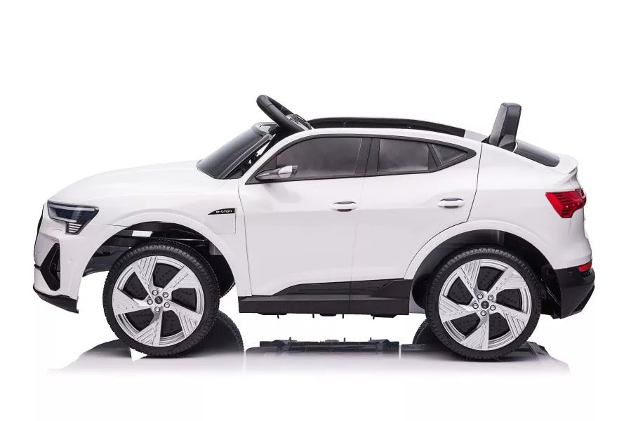 Vaikiškas elektromobilis Audi e-tron, 12V, su nuotolinio valdymo pultu, baltas