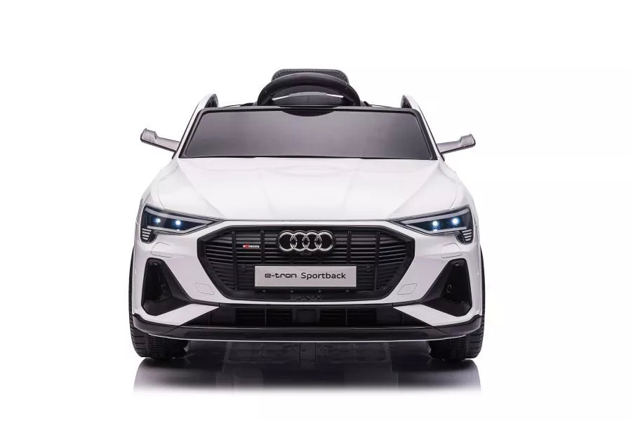 Vaikiškas elektromobilis Audi e-tron, 12V, su nuotolinio valdymo pultu, baltas