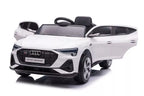 Vaikiškas elektromobilis Audi e-tron, 12V, su nuotolinio valdymo pultu, baltas