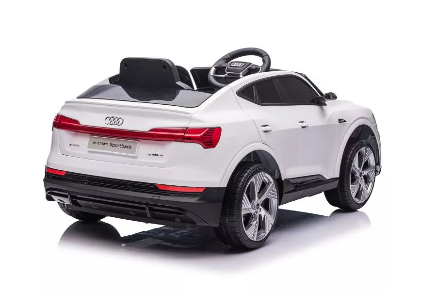 Vaikiškas elektromobilis Audi e-tron, 12V, su nuotolinio valdymo pultu, baltas