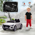 Vaikiškas elektromobilis Audi Q8 e-tron, 12V, 3–4 metų vaikams, baltas