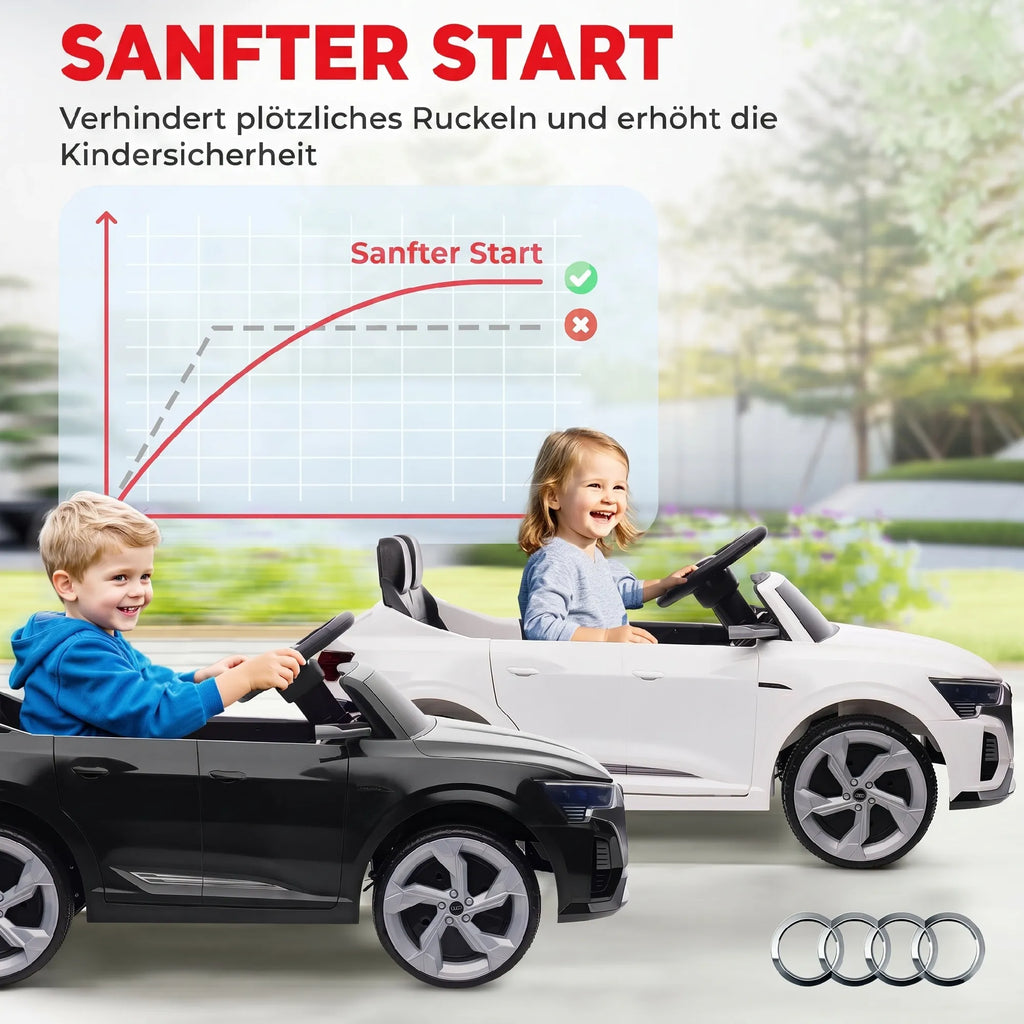 Vaikiškas elektromobilis Audi Q8 e-tron, 12V, 3–4 metų vaikams, baltas