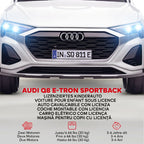 Vaikiškas elektromobilis Audi Q8 e-tron, 12V, 3–4 metų vaikams, baltas