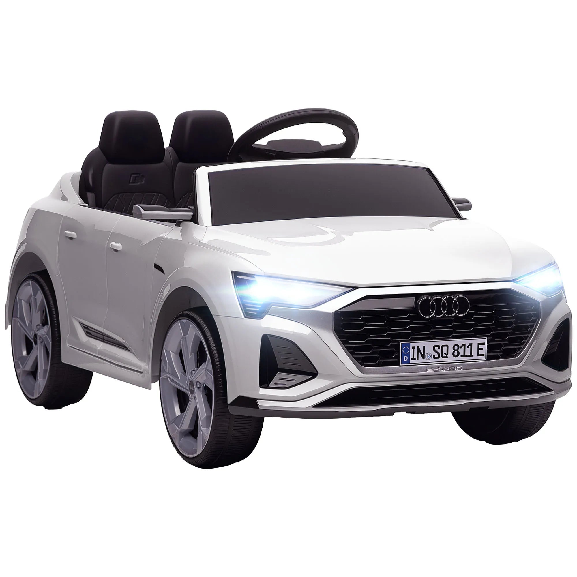 Vaikiškas elektromobilis Audi Q8 e-tron, 12V, 3–4 metų vaikams, baltas